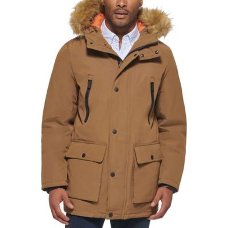 Club Room Mens Parka Coat Large Brown