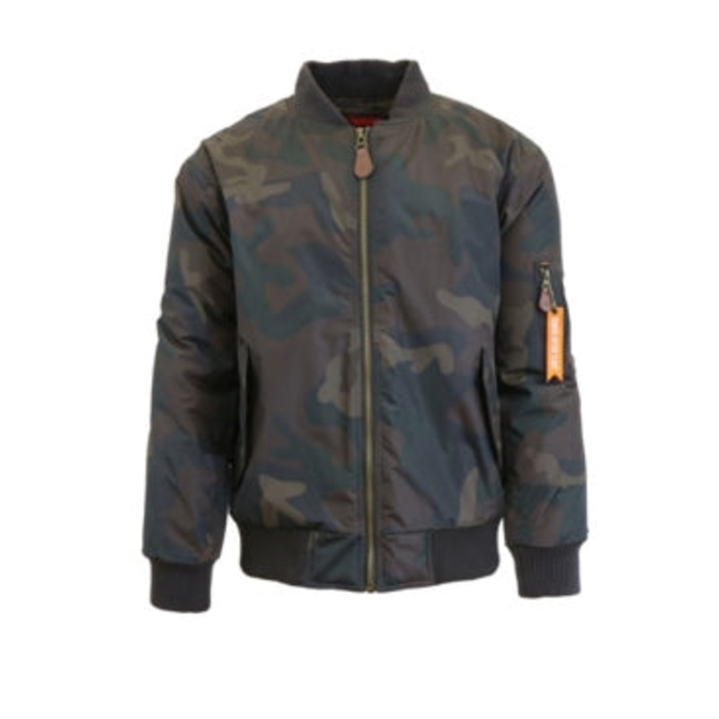 Galaxy By Harvic Mens Flight Jacket Coat 2XL Green Camouflage