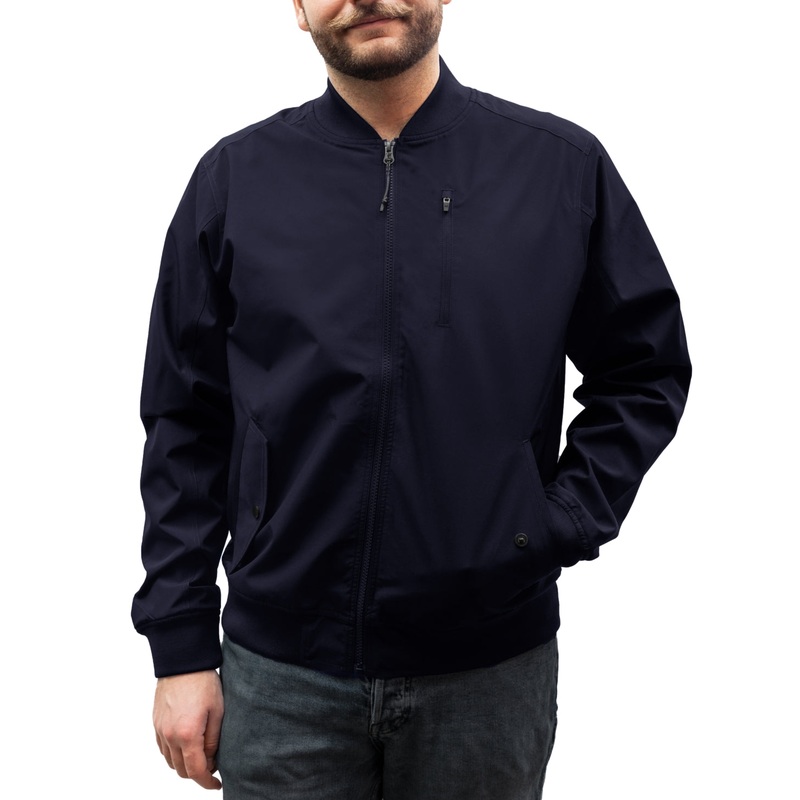 Hawke & Co. Mens Bomber Jacket Coat 2XL Blue Solid