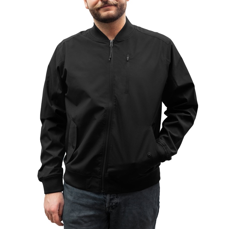 Hawke & Co. Mens Bomber Jacket Coat XXL Black Solid