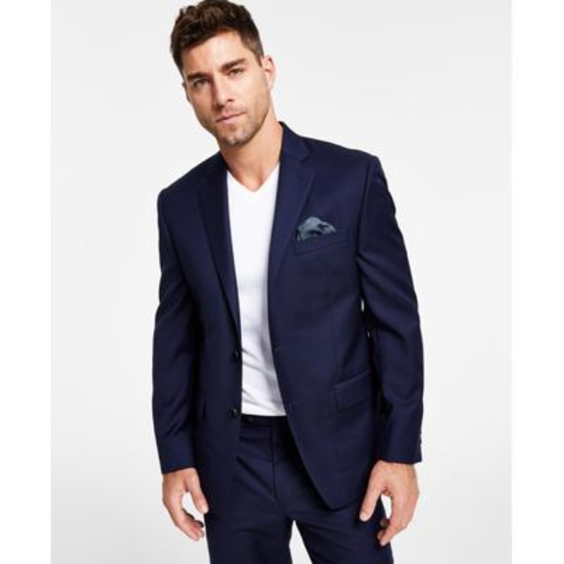 Lauren Ralph Lauren Mens Classic fit Suit Jacket Blazer 48 S Navy Blue Solid