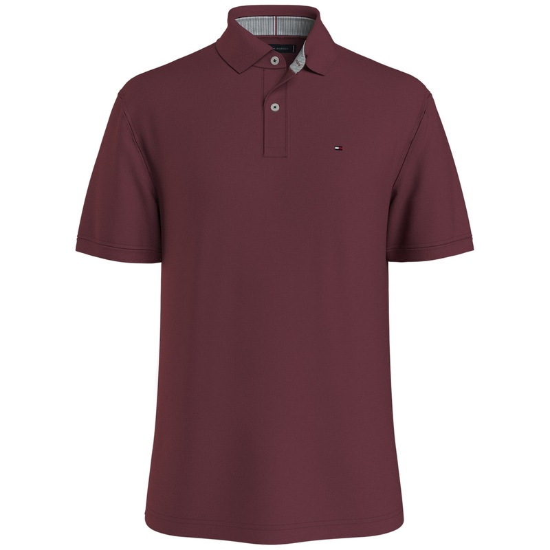 Tommy Hilfiger Mens Classic fit Short Sleeve Polo Shirt Medium Red Solid