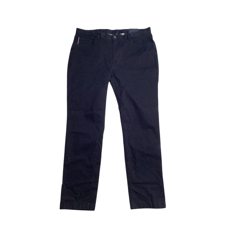 Tommy Hilfiger Mens Straight fit Chinos Pants 38 / 34 Navy Blue Solid Stretch
