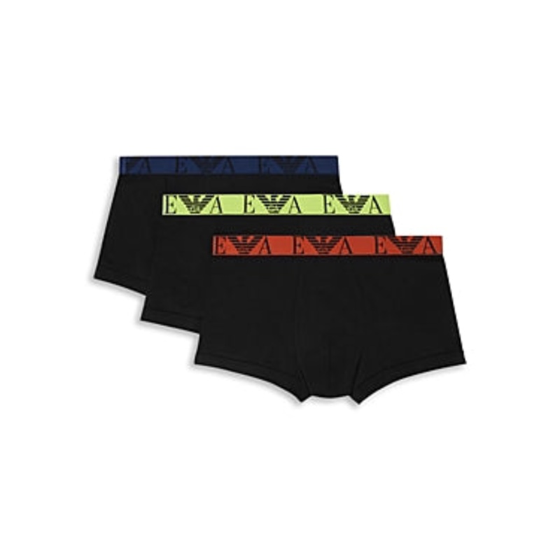 Armani Mens 3 Pack Trunks Underwear Large Black