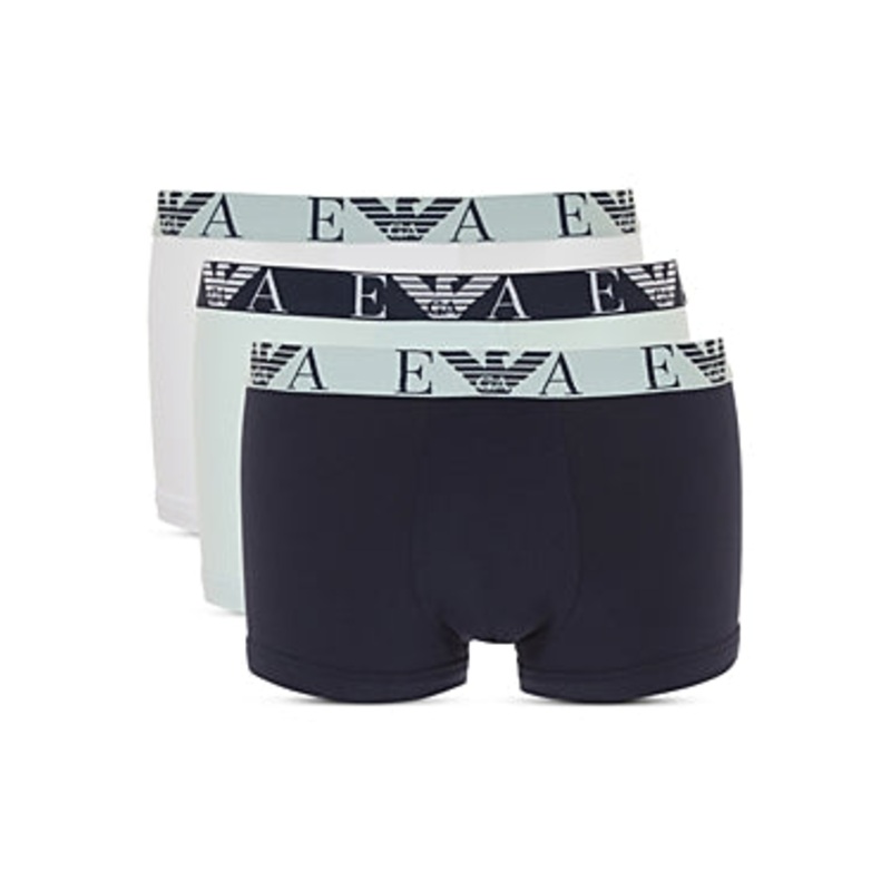 Emporio Armani Mens 3 Pack Trunks Underwear XL White
