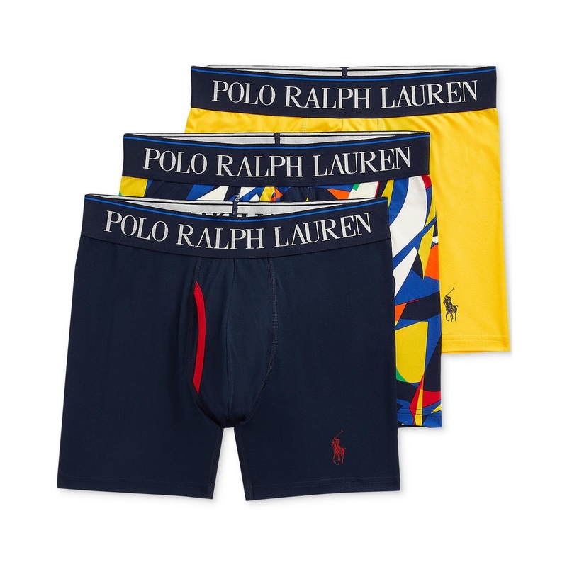 Polo Ralph Lauren Mens 3 Pack Boxer Briefs Underwear Medium Black