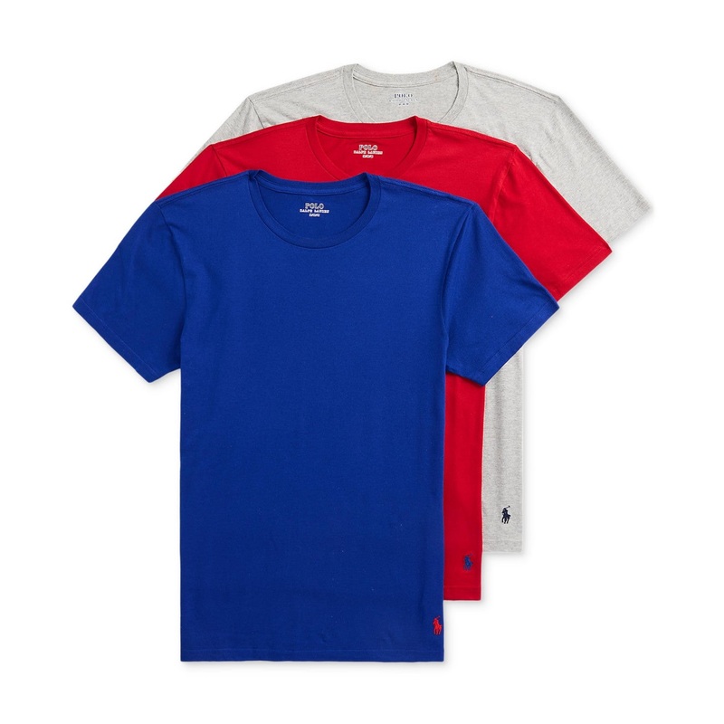 Polo Ralph Lauren Mens 3 Pack T-Shirt  Small Red,blue,grey