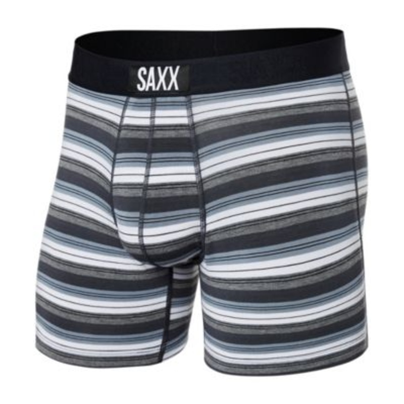 Saxx Mens Boxer Briefs Underwear Medium Grey Striped
