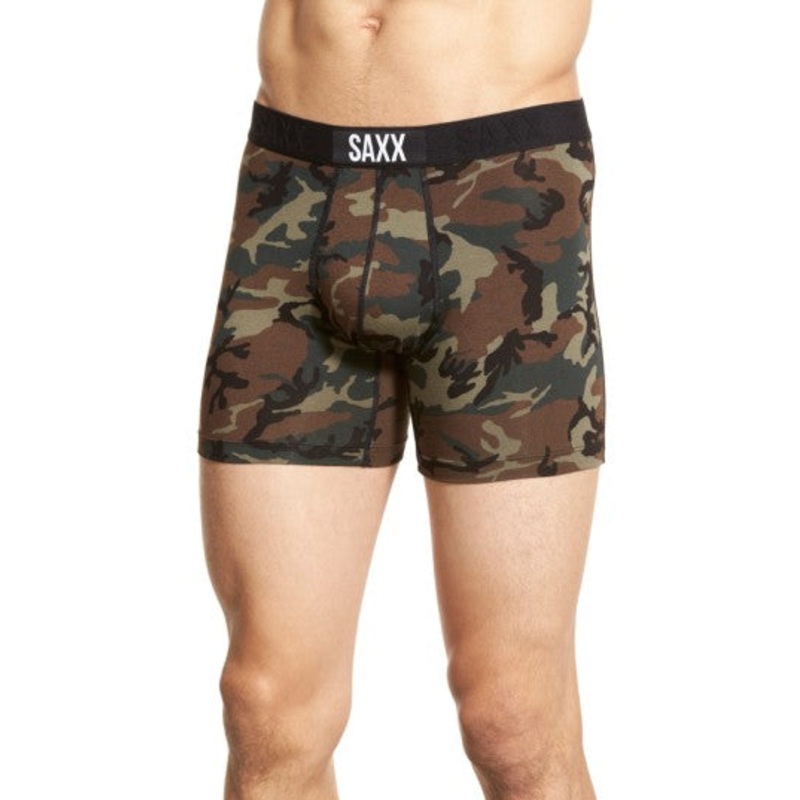 Saxx Mens Boxer Briefs Underwear XL Brown Camouflage
