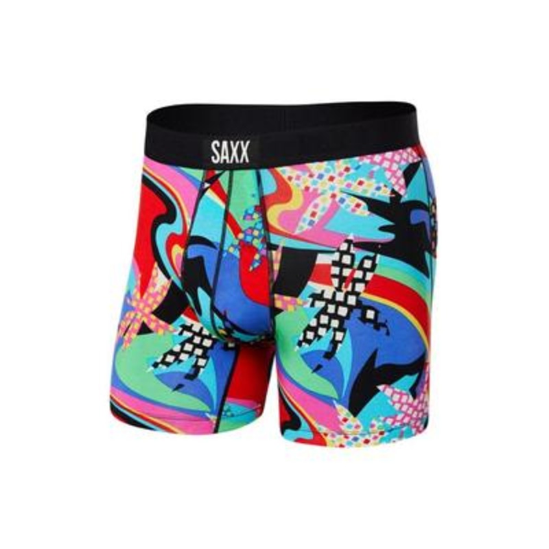 Saxx Underwear Mens Boxer Briefs Underwear Small Multicolor Geometric