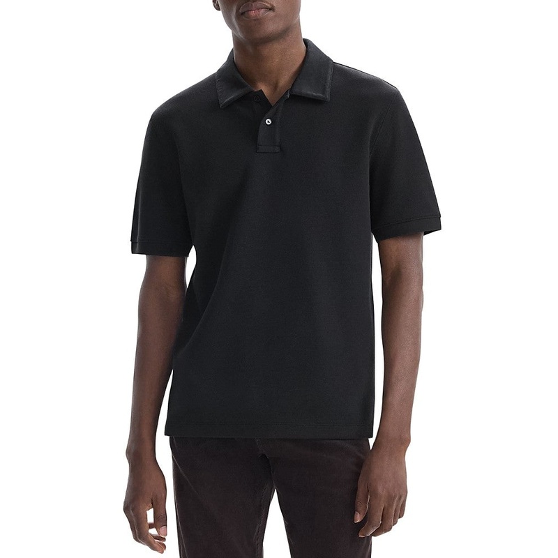 Theory Mens Short Sleeve Polo Shirt Medium Black Solid