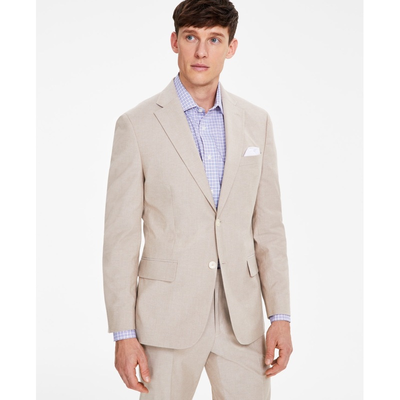 Tommy Hilfiger Mens Modern fit Suit Jacket Blazer 38 R Beige Solid