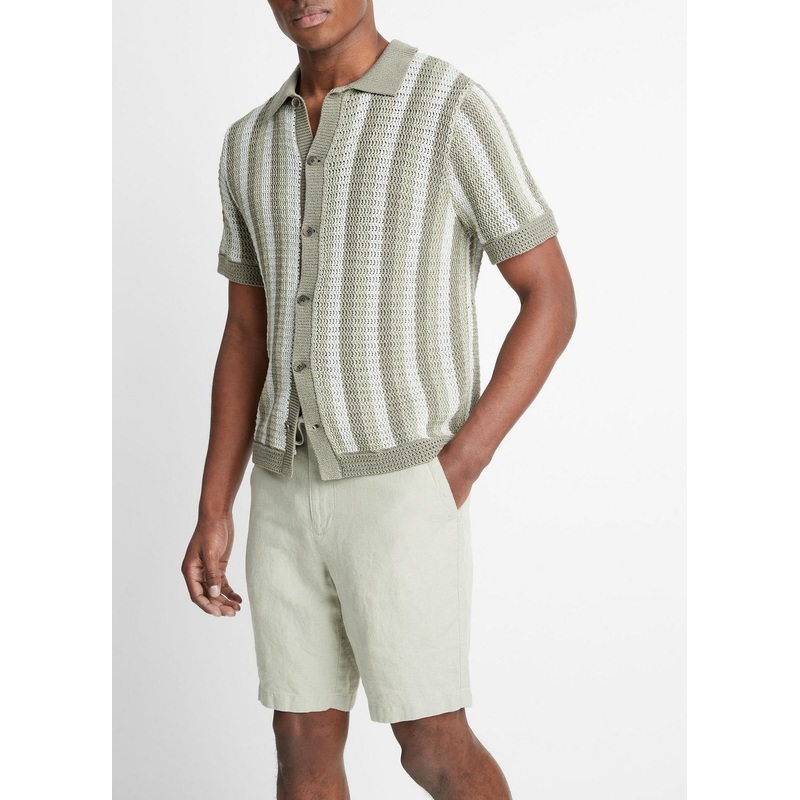 Vince Mens Classic fit Casual Lightweight Hemp Shorts XL Green