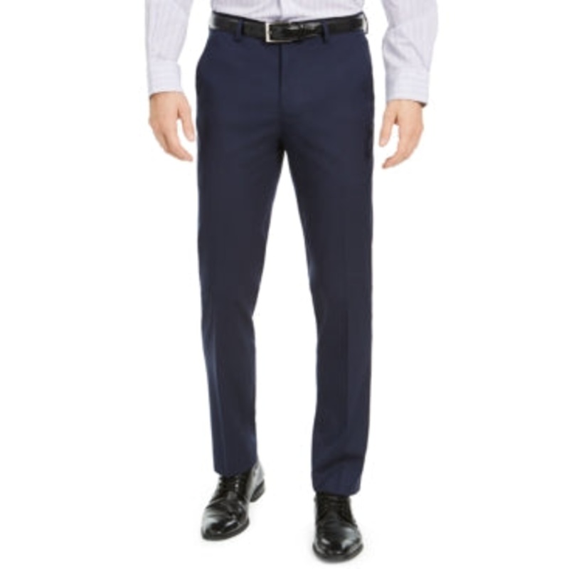 Alfani Mens  fit Dress Pants 38 / 32 Navy Blue Solid