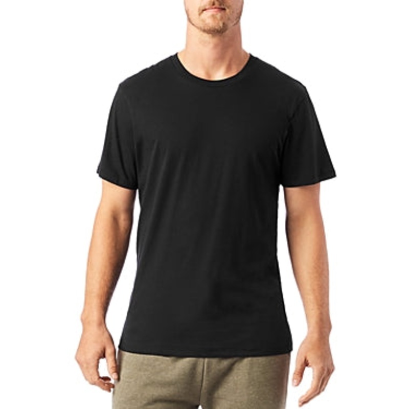Alternative Apparel Men's Short Sleeve Crewneck T Shirt Black Small