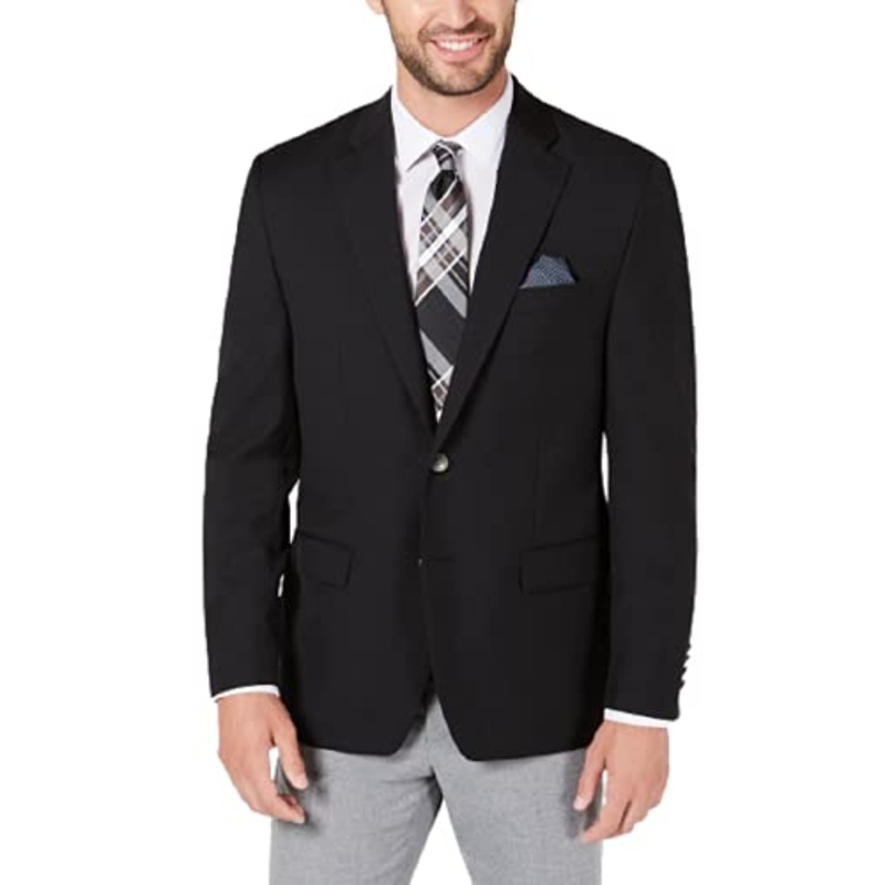 Lauren Ralph Lauren Mens Classic Fit Sport Coat Blazer Black 44R