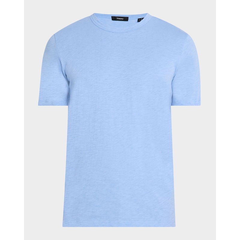 Theory Mens Classic fit Short Sleeve Crewneck T-Shirt Shirt Large Blue Solid