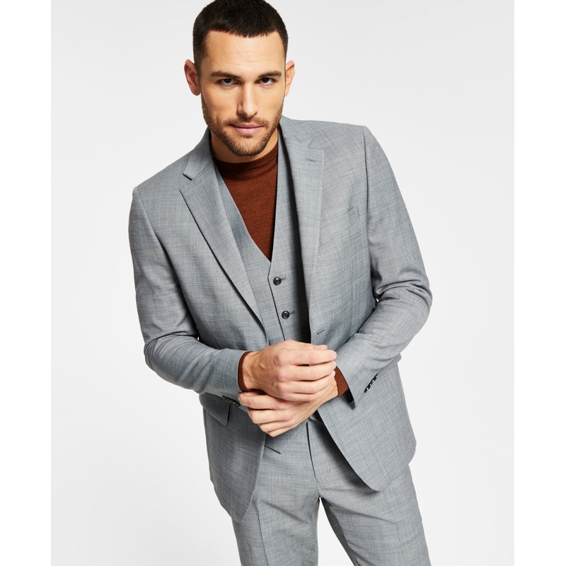 Tommy Hilfiger Mens Modern fit Suit Jacket Blazer 42 L Grey Stretch