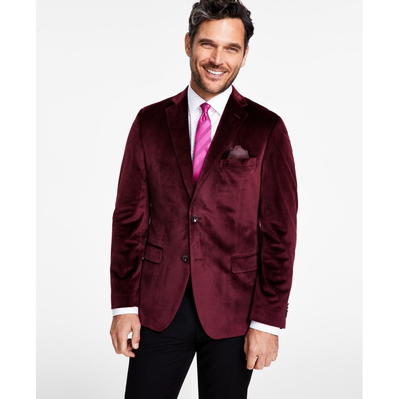 Alfani Mens Slim fit Sport Coat Blazer 42 R Red Solid