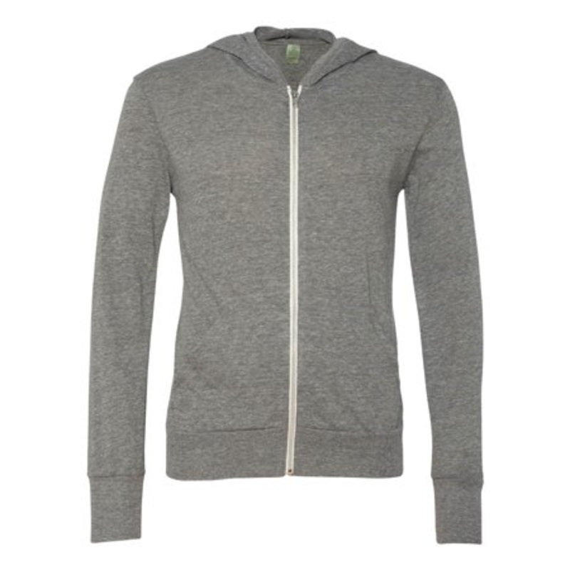 Alternative Mens Regular fit Long Sleeve Hoodie Sweatshirt Large Grey
