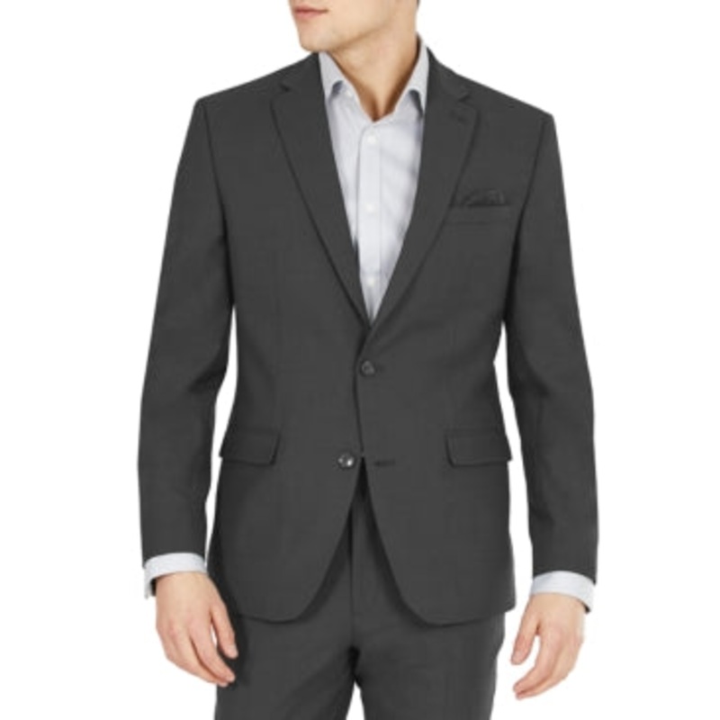 Bar Iii Mens Slim fit Suit Jacket Blazer 38 R Charcoal Grey Solid Stretch