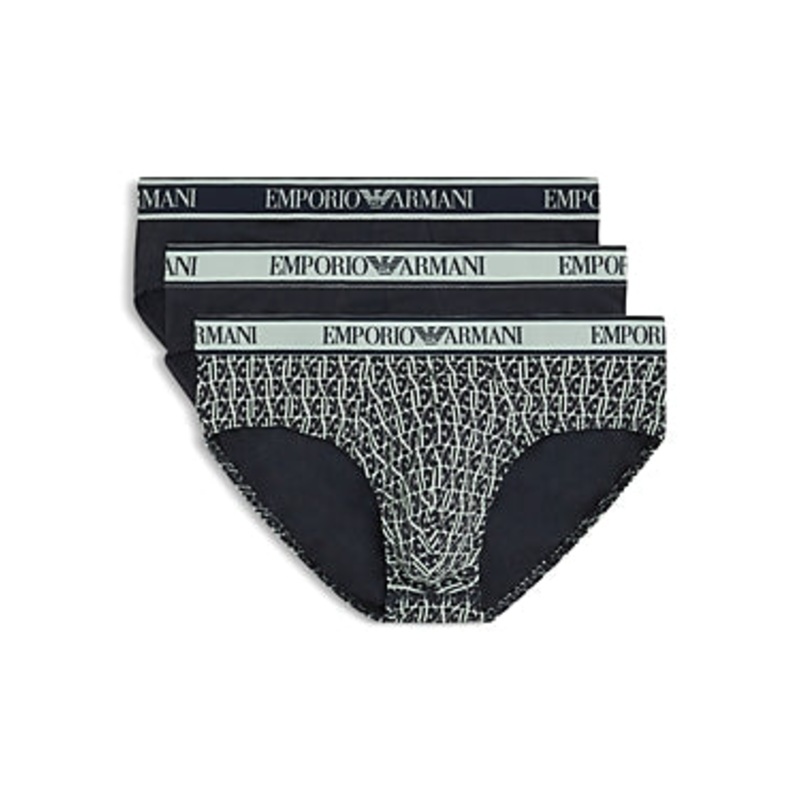 Emporio Armani Mens 3 Pack Boxer Briefs Underwear Large Blue