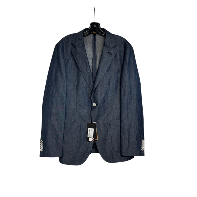 Hugo Boss Hesten Slim Fit Blazer Sport Coat 40R Dark Blue Wool Linen Blend
