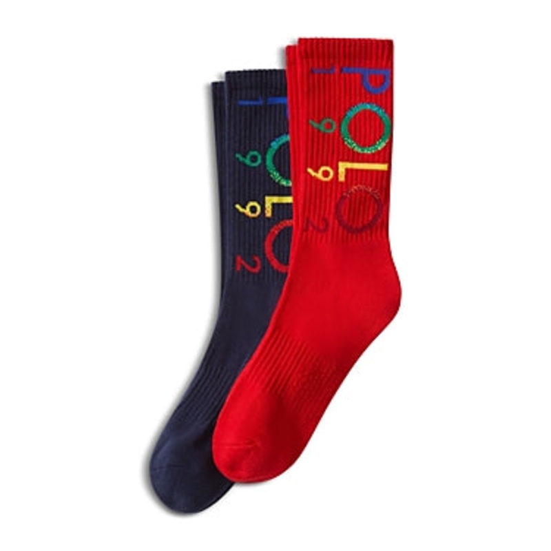 Polo Ralph Lauren Mens 2 Pack Crew Socks One Size Red