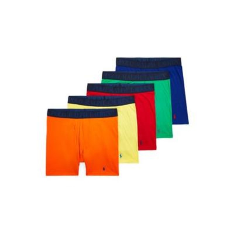 Polo Ralph Lauren Mens 5 Pack Boxer Briefs Underwear Small Multicolor Solid