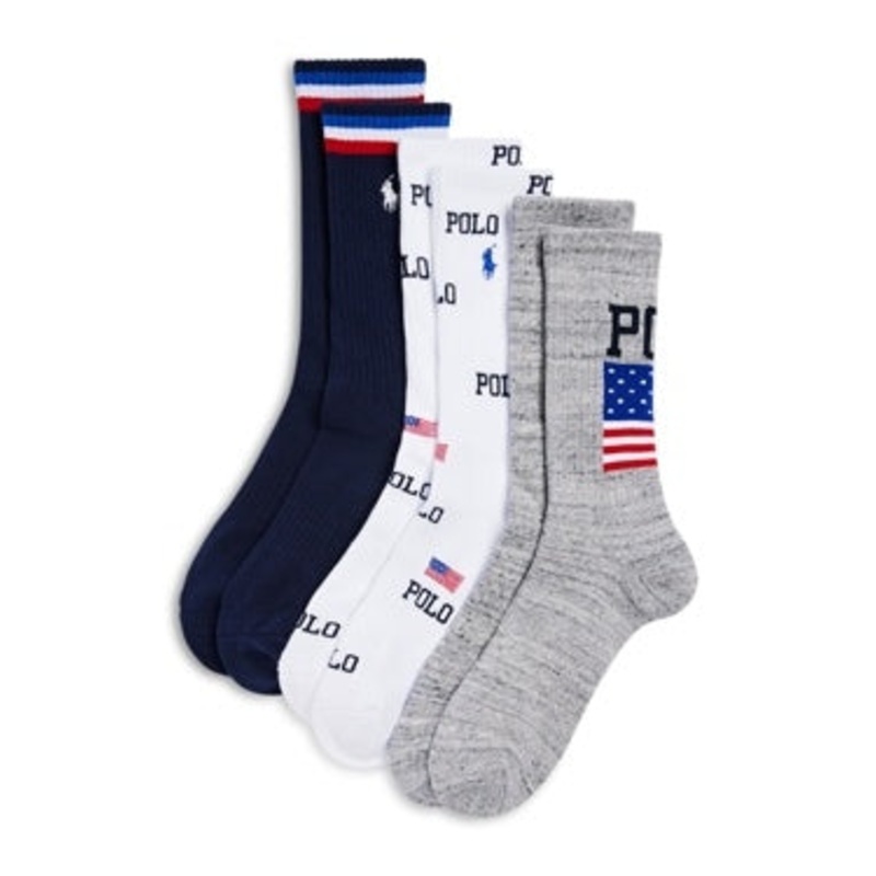Polo Ralph Lauren Mens Crew Socks One Size Grey