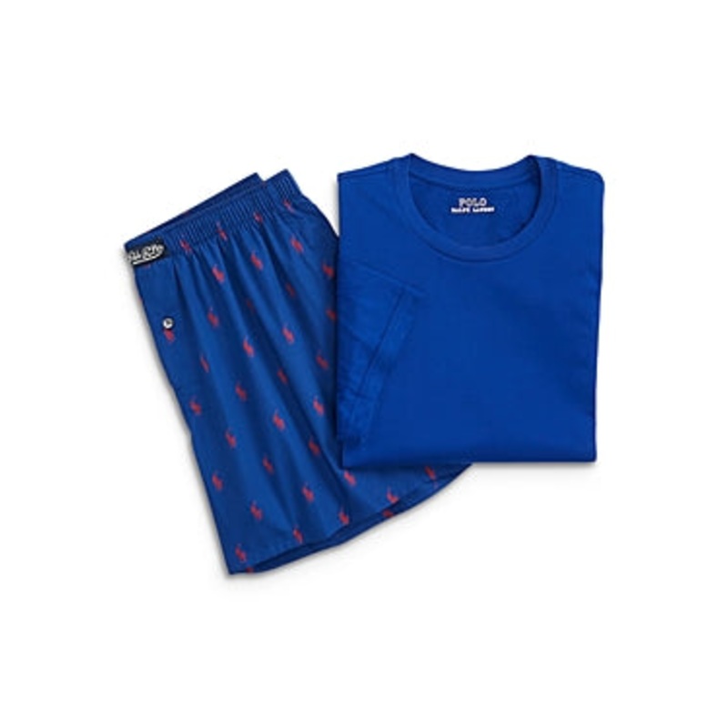 Polo Ralph Lauren Mens T-Shirt Boxer Set Underwear Large Blue