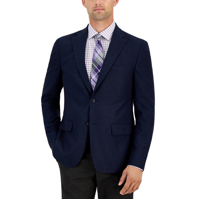 Tommy Hilfiger Mens Modern fit Sport Coat Blazer 44 S Blue Solid
