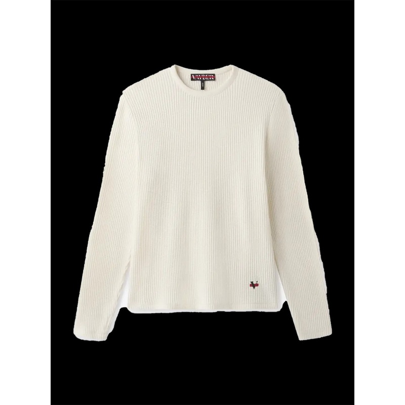 Vayder Mens Knit Thermal Long Sleeve Shirt Top XL White