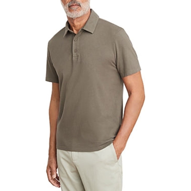 Vince Mens Regular fit Short Sleeve Polo Shirt XS Green Solid