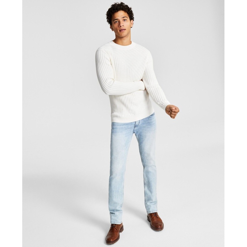 INC International Concepts Men's Tucker Crewneck Sweater Antique White XL