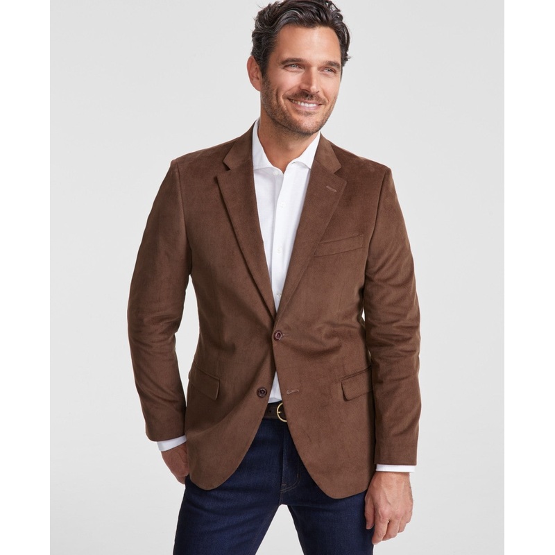 Nautica Mens Modern fit Sport Coat Blazer 36 R Brown Solid