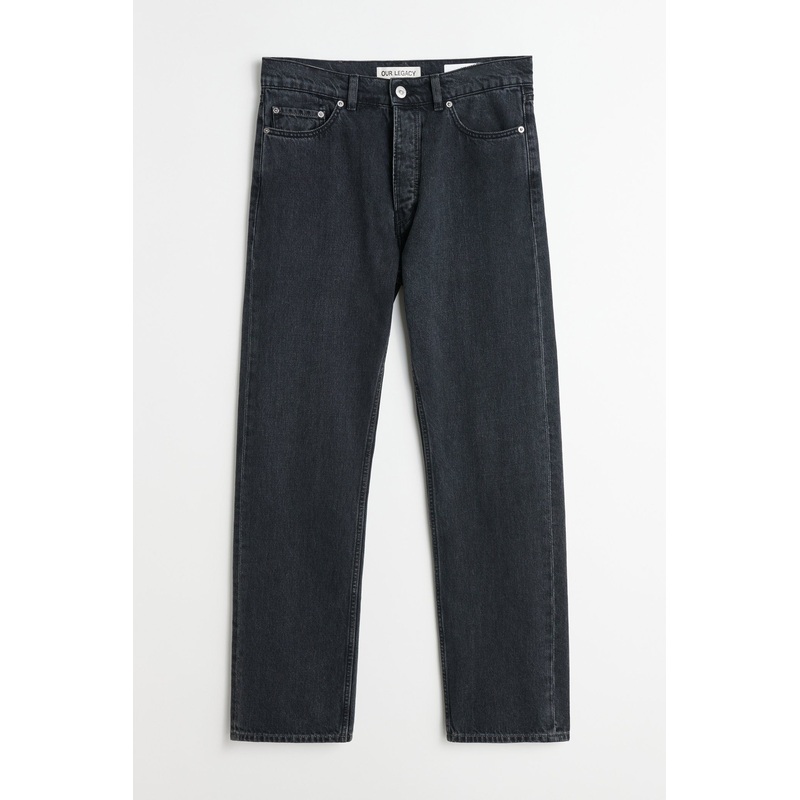 Our Legacy Mens Regular Fit First Cut Washed Denim Jeans 33 / 32 Black