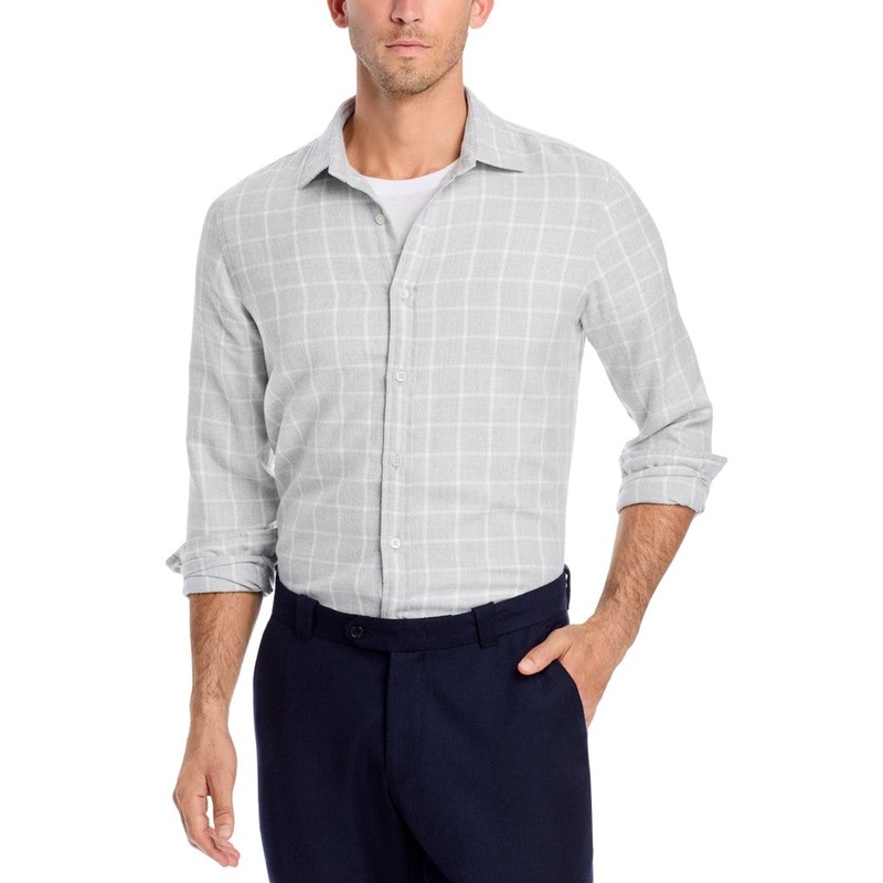 The Men's Store At Private label Mens Regular fit Button-Up Shirt Small Grey
