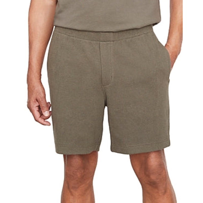 Vince Mens Boucle Regular Fit Sweat Shorts Green Solid