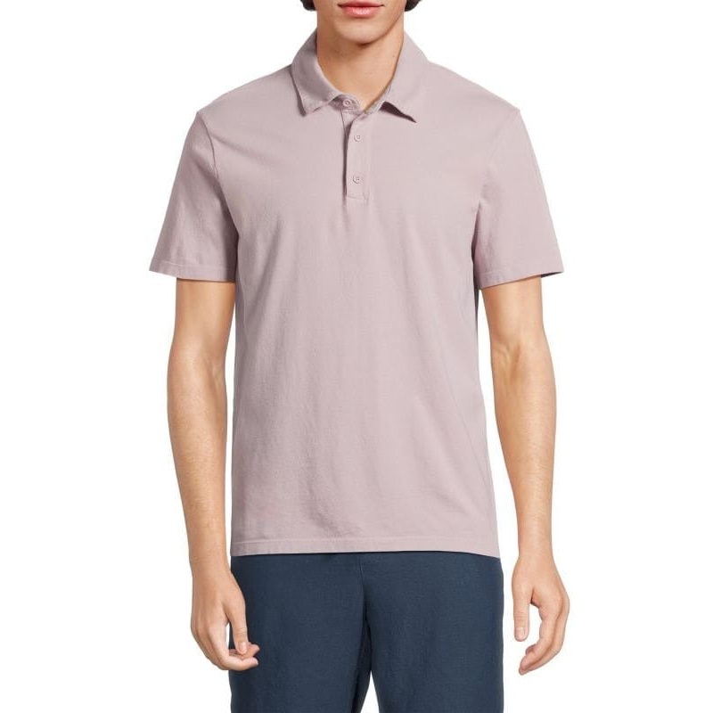 Vince Mens Cotton Knit Polo Shirt Size Medium Pink Made in USA