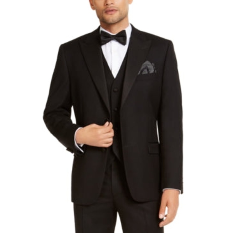 Alfani Mens Classic fit Suit Jacket Blazer 44 R Black Solid