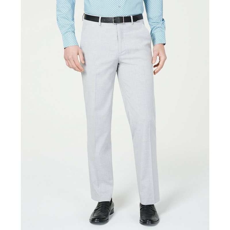 Alfani Slim-Fit Performance Stretch Light Grey Dress Pants 30 x 32