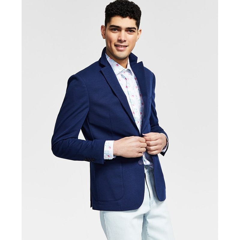 Bar III Men's Slim-Fit Blazer 38R Navy Blue Sport Coat