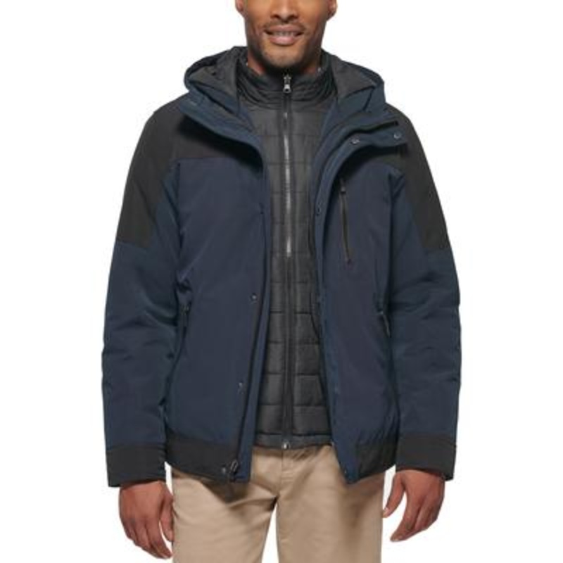 Club Room Mens Casual Coat Small Blue Hooded