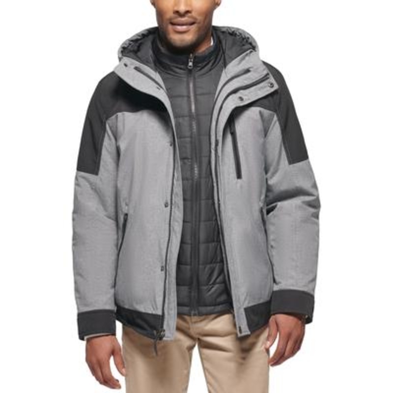Club Room Mens Casual Coat Small Gray Hooded