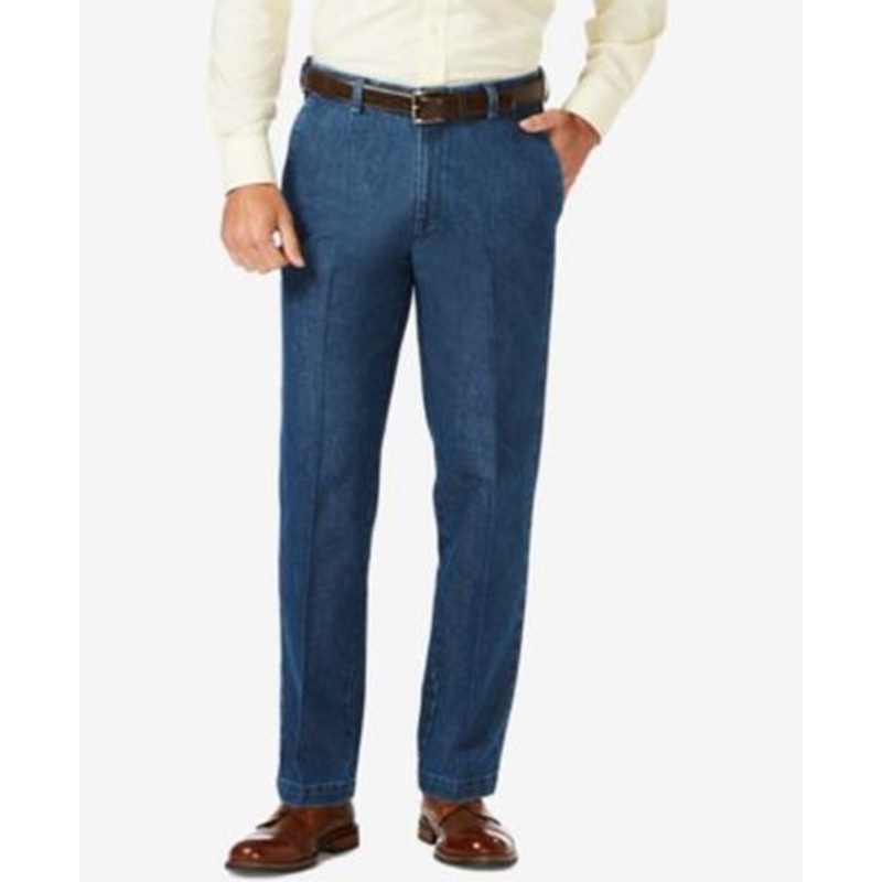 Haggar Men's Stretch Denim Classic-Fit Pants 36 x 30 Stonewash