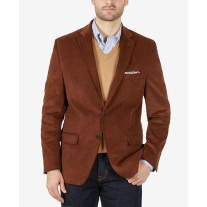 LAUREN RALPH LAUREN Men's Classic-Fit Ultraflex Corduroy Sport Coat 54R Vicuna