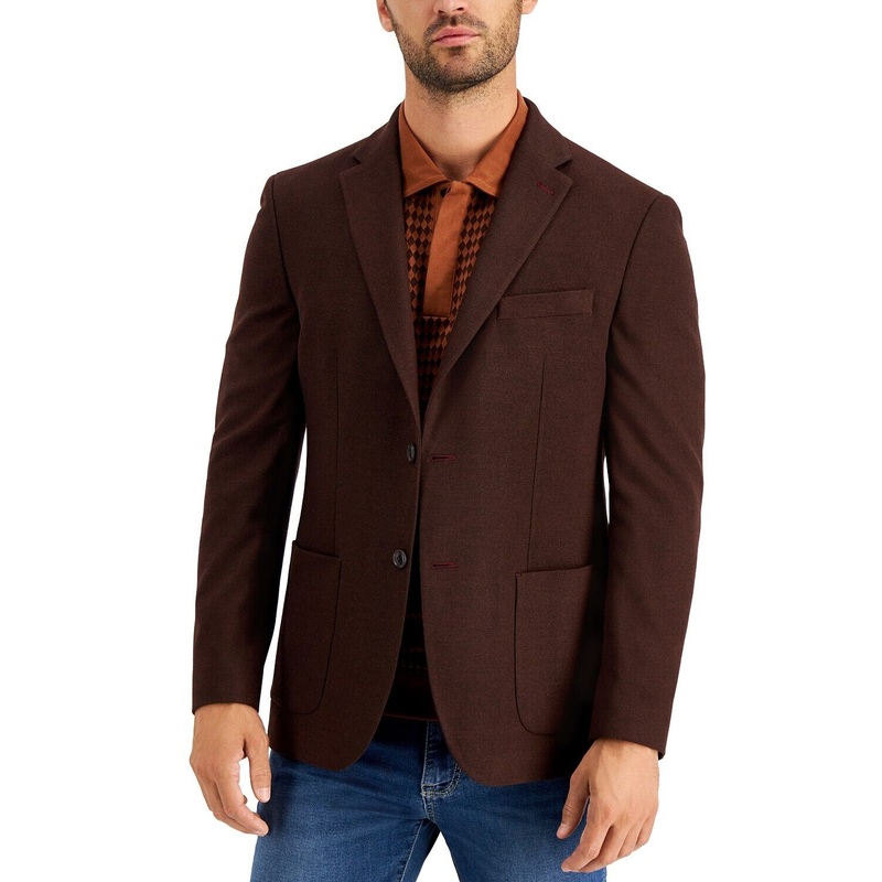 Tommy Hilfiger Men's Modern-Fit Solid Blazer 36R Brown Sport Coat