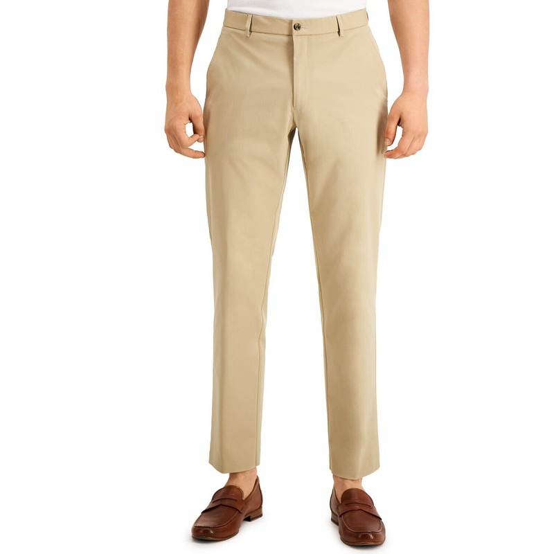 Tommy Hilfiger THTECH Men's Modern Fit Stretch Khaki Suit Pants 32 x 32