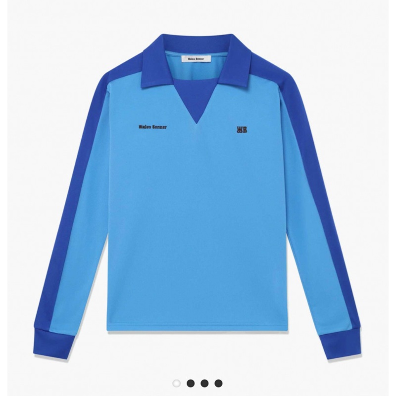 Wales Bonner Men"s Blue Jersey Long Sleeve Shirt Large